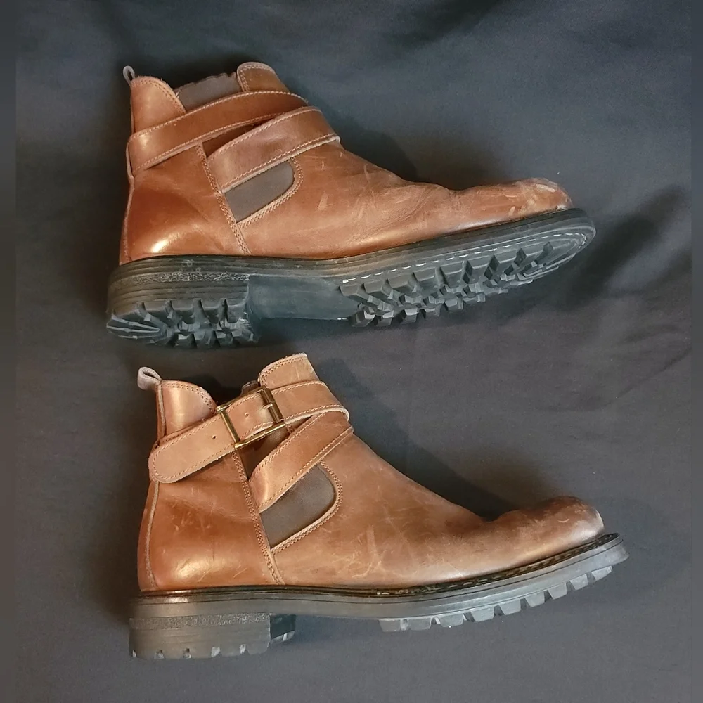 EAGLE‎ MOUNTAIN Brown Leather High Top Pull On Boots 10